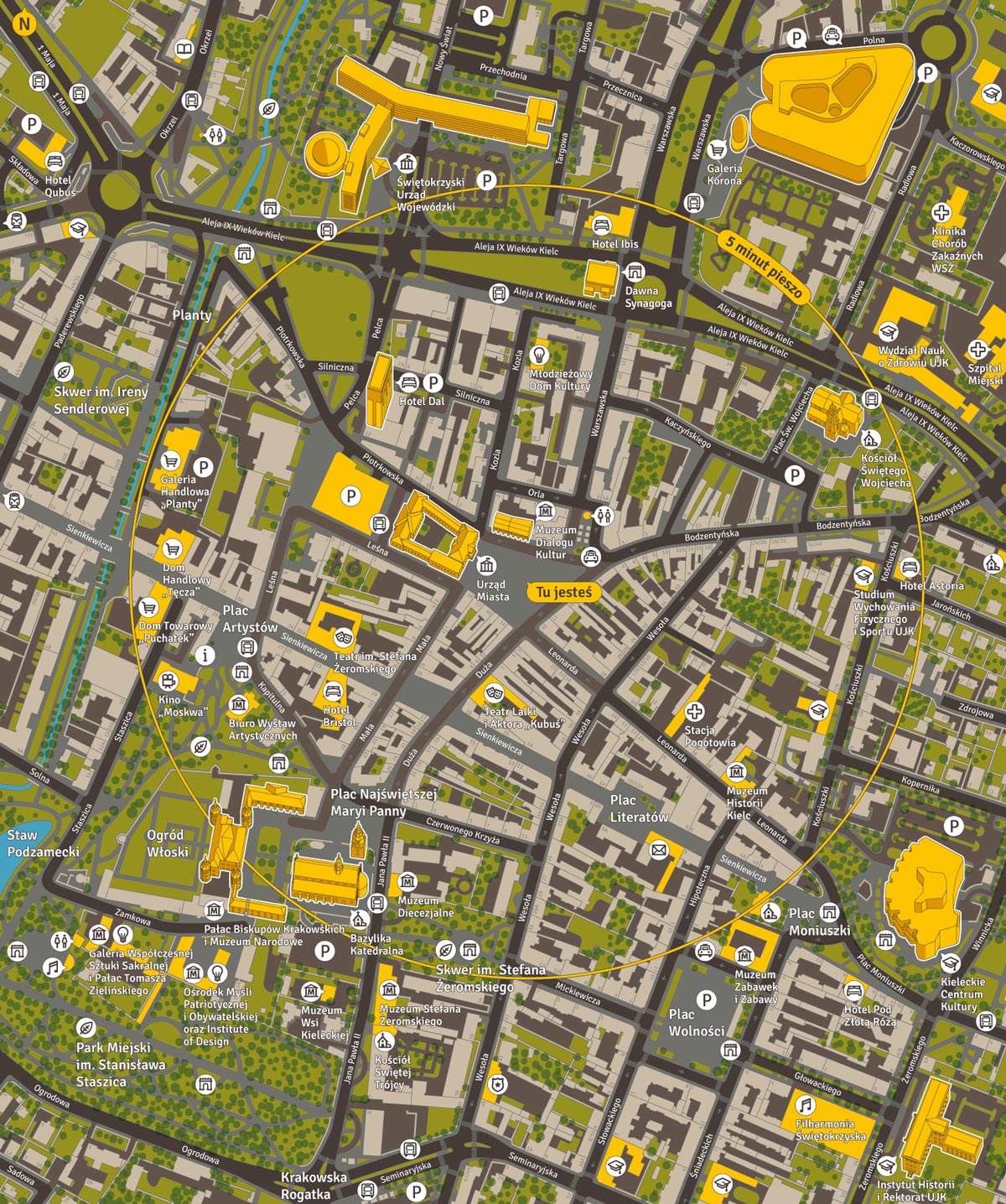 Kielce's Visual Information System - Wayfinding Map Design